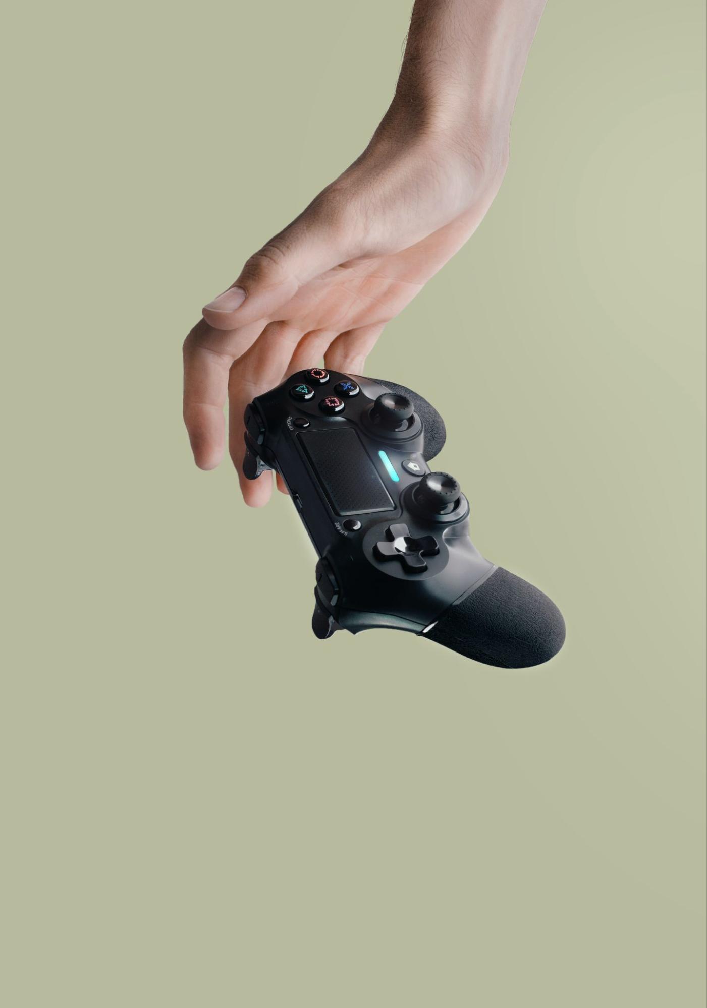 A hand and a controller.