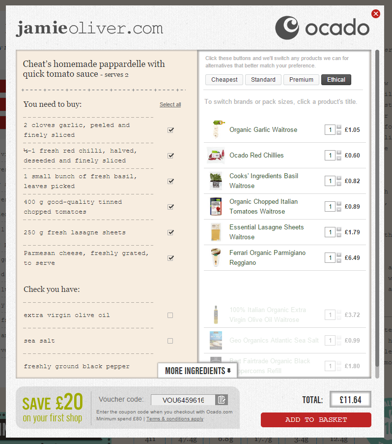 Jamie Oliver and Ocado